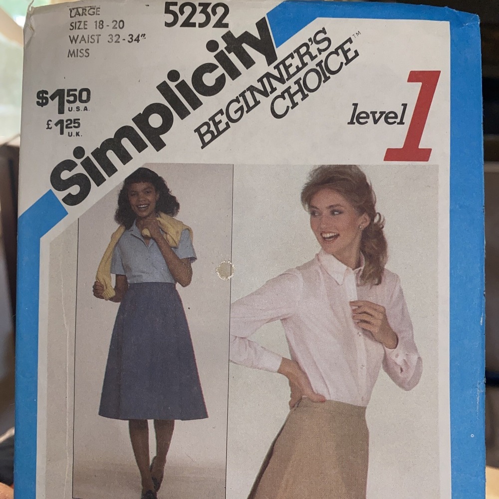 Vintage Simplicity 5232 Ladies Wrap Skirt Sewing Pattern Size 18-20 Large Cut
